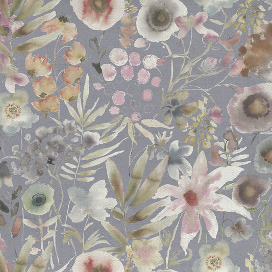 Lomondra 145Cm Ann Fabric Metre - Ironstone/Periwinkle