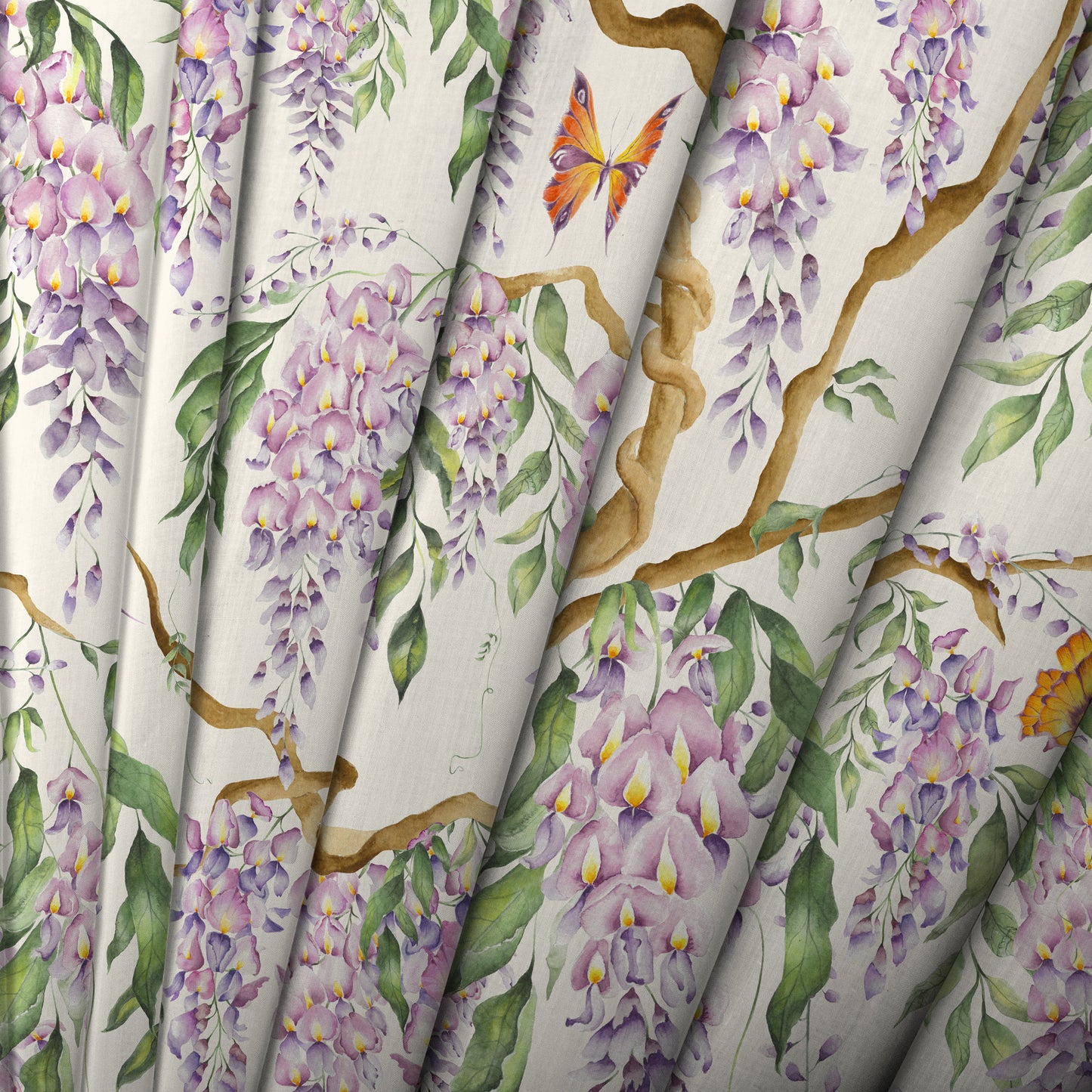 Mariposa 140Cm Fabric Metre Cream