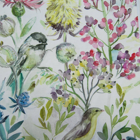 Morning Chorus 140Cm Sasha White Fabric - Cream Sample