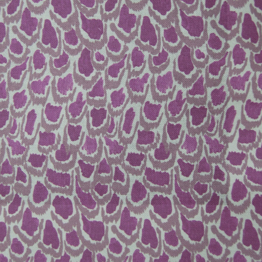 Nada Print 140Cm Sasha White Fabric - Plum Sample