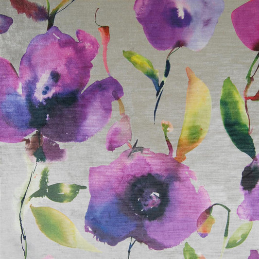 Nerissa 140Cm Heavy Como Ivory Fabric Metre - Orchid