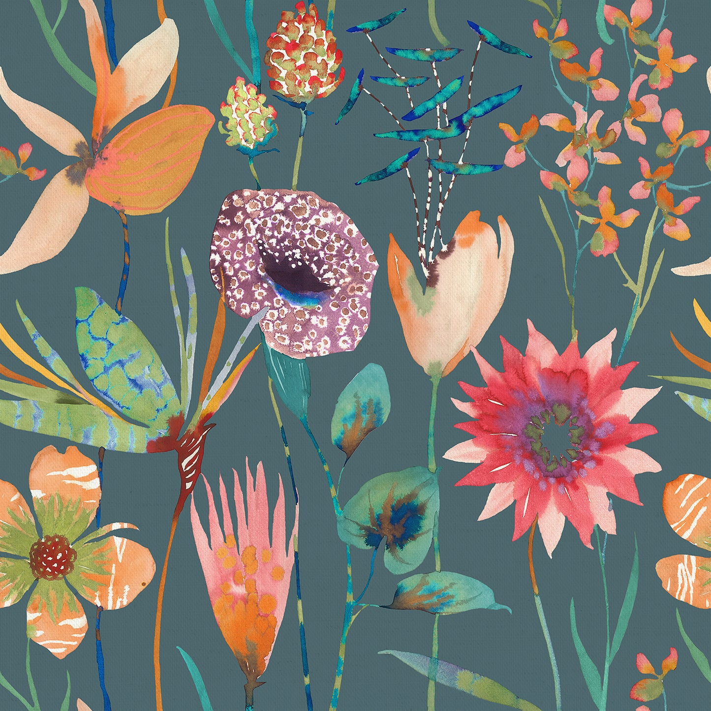 Oceania 147Cm Helena Fabric - Papaya Sample
