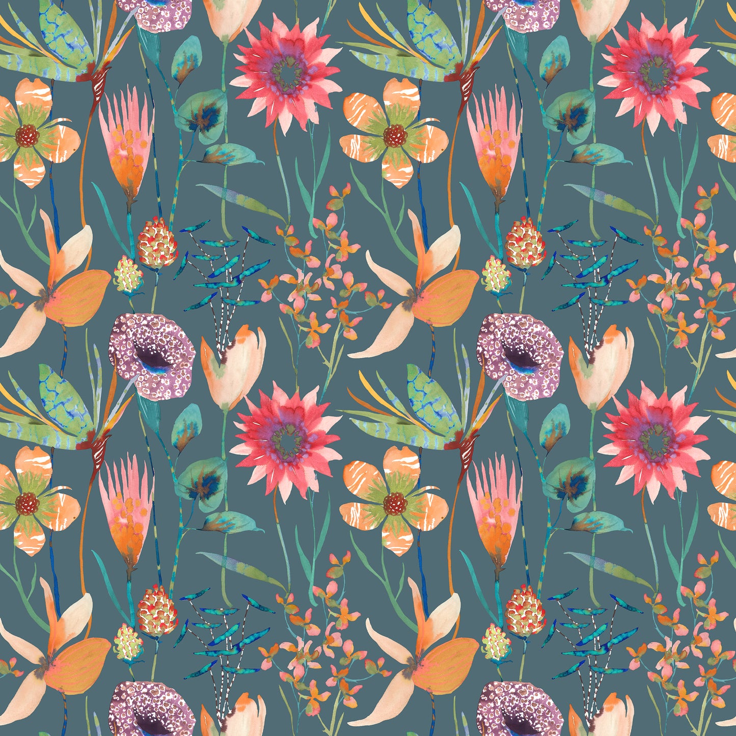 Oceania 147Cm Helena Fabric - Papaya Sample