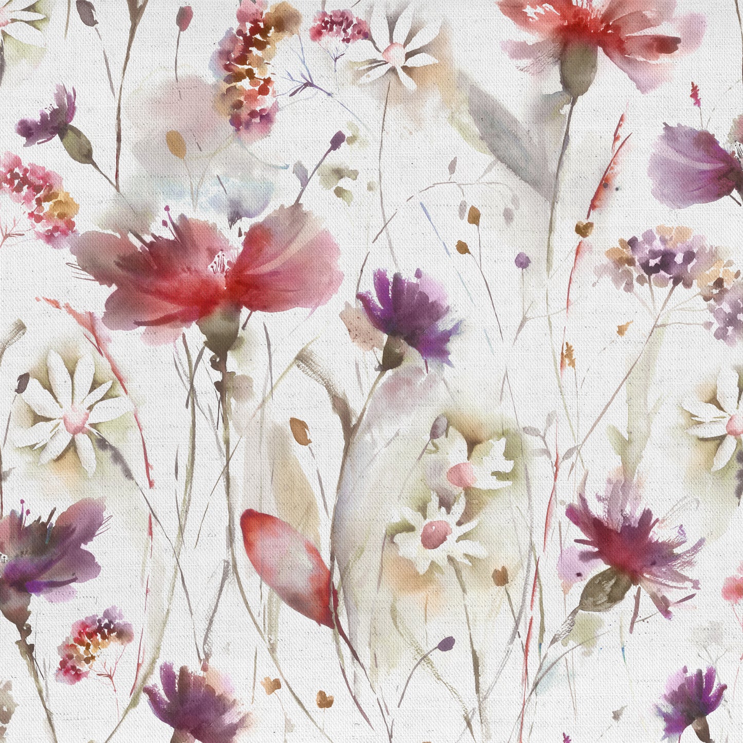 Olearia Cream 145Cm Ann Fabric - Boysenberry Sample
