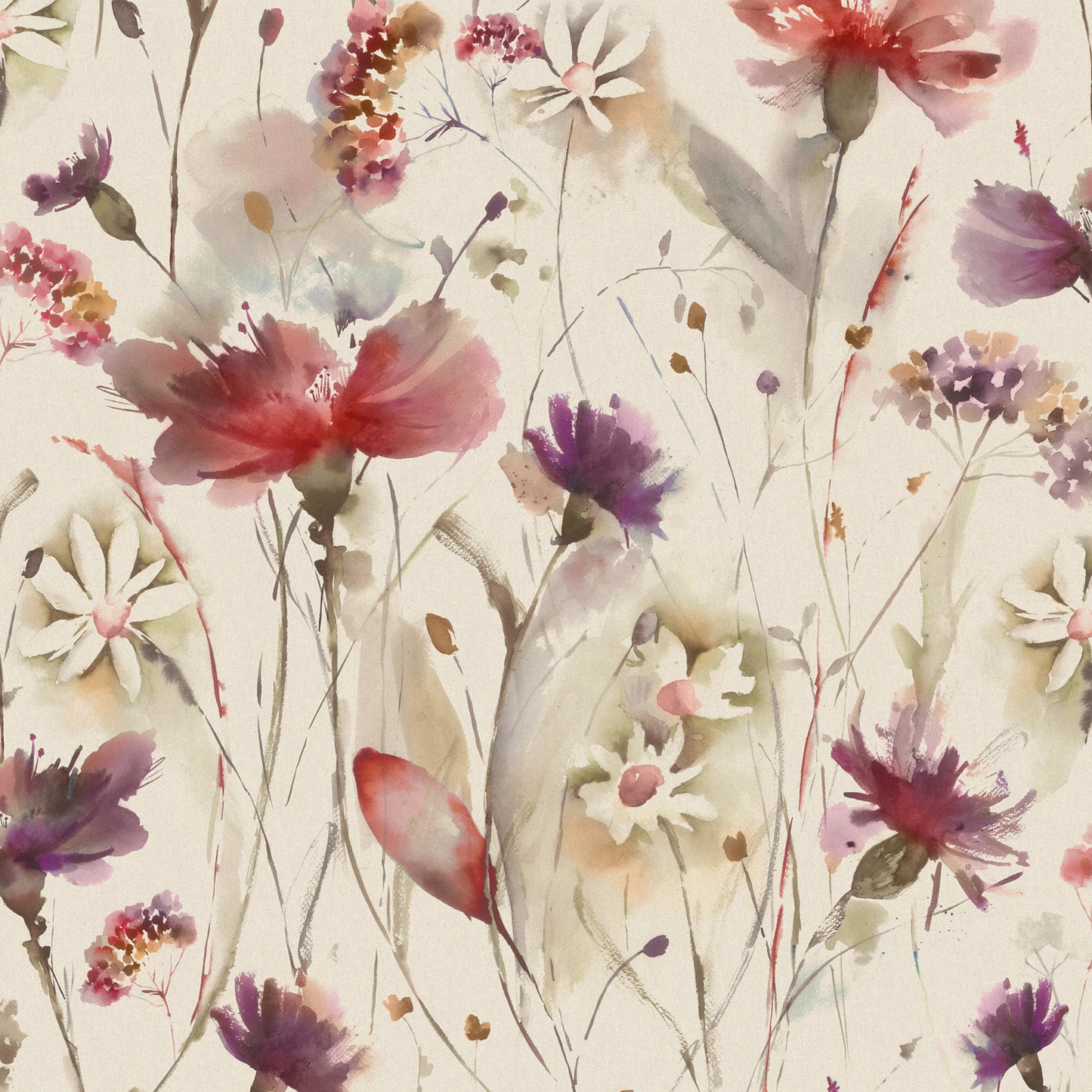 Olearia Linen 145Cm Fiona Fabric - Boysenberry Sample