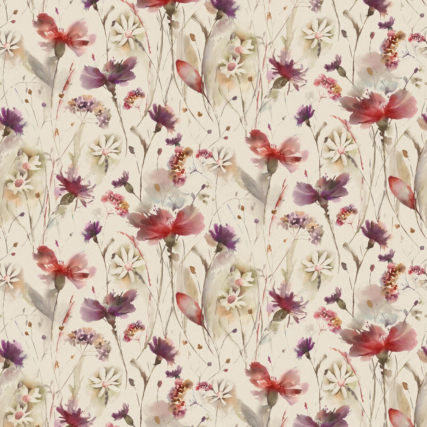 Olearia Linen 145Cm Fiona Fabric Metre - Boysenberry