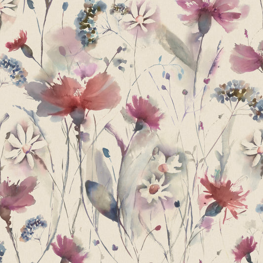 Olearia Linen 145Cm Ann Fabric - Fuchsia Sample