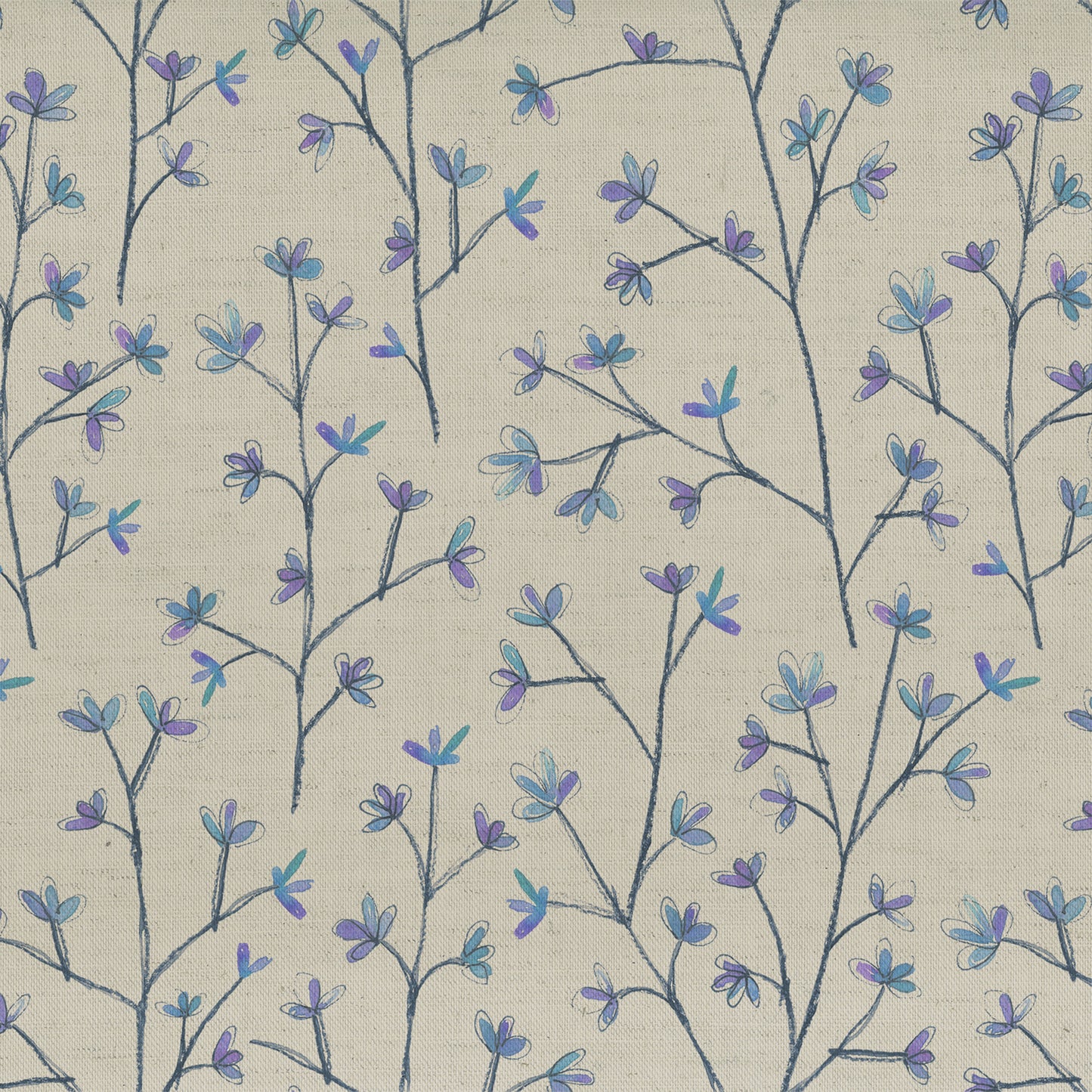Ophelia 145Cm Fiona Fabric Metre - Bluebell Linen