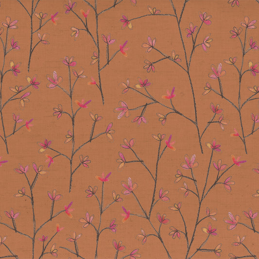 Ophelia 145Cm Fiona Fabric Metre - Coral Linen