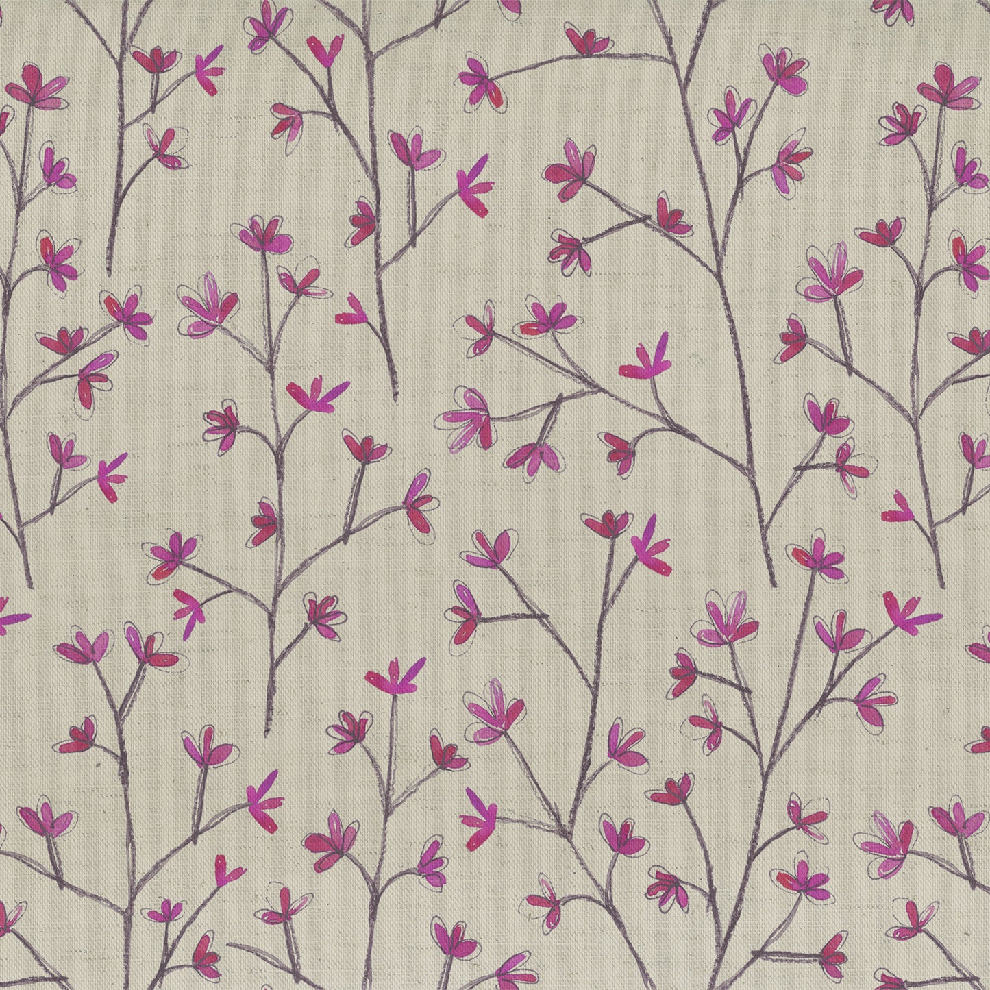 Ophelia 145Cm Fiona Fabric - Fuchsia Linen Sample