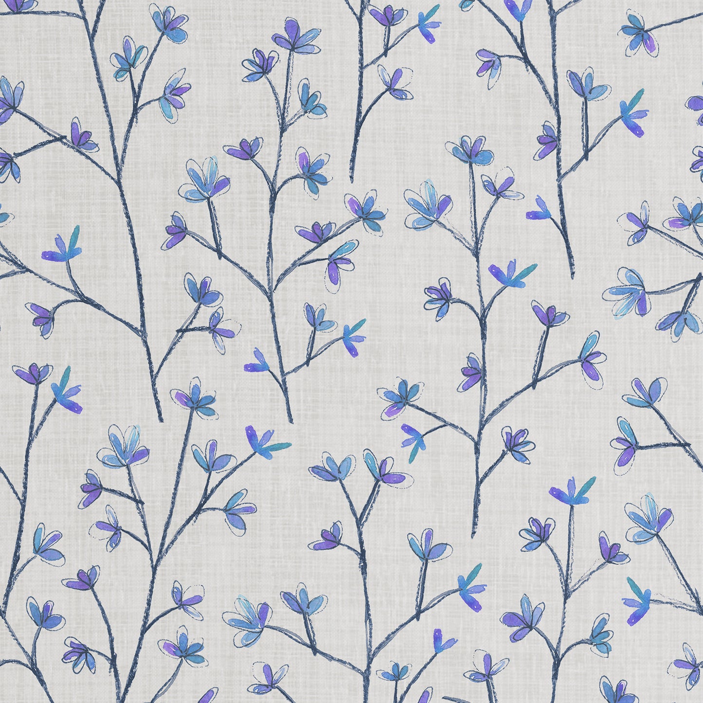 Ophelia Sheer 160Cm Tiree Fabric Metre - Bluebell Cotton