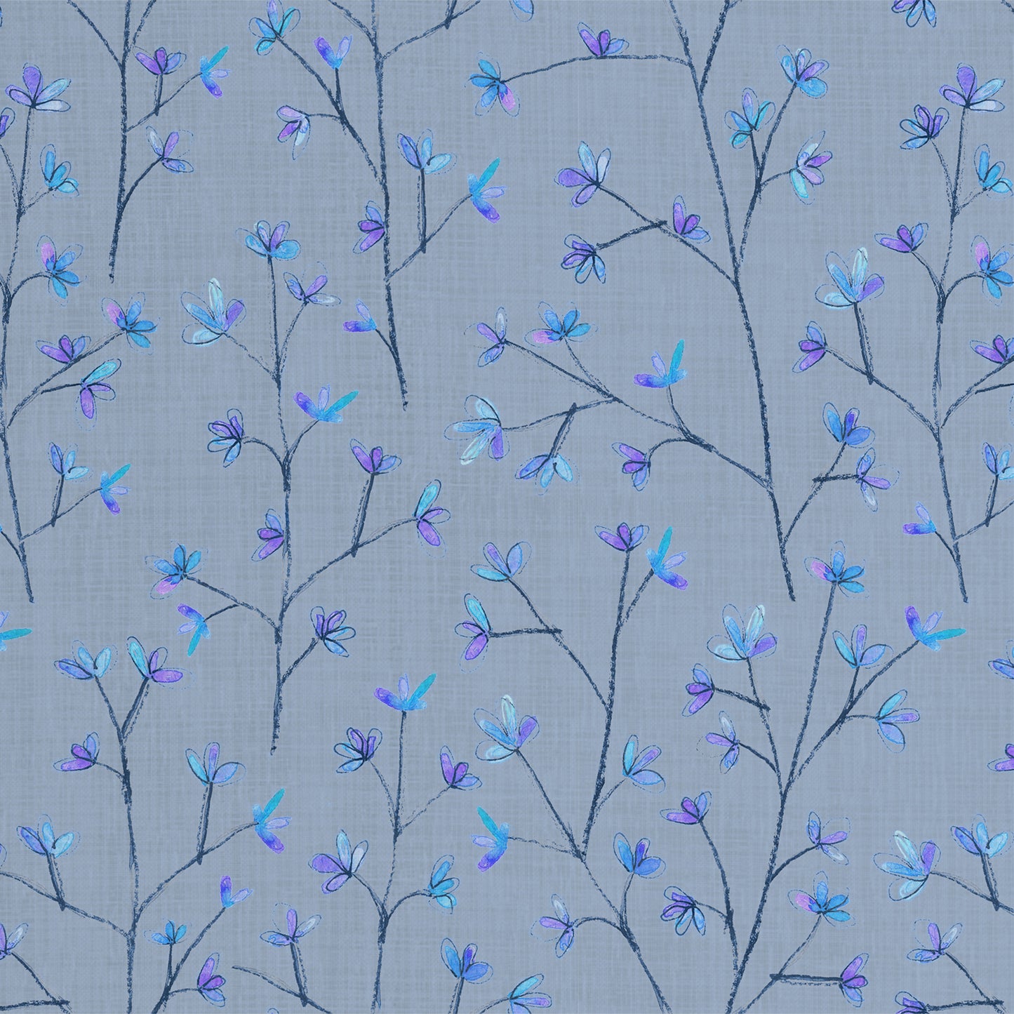 Ophelia Sheer 160Cm Tiree Fabric Metre - Bluebell