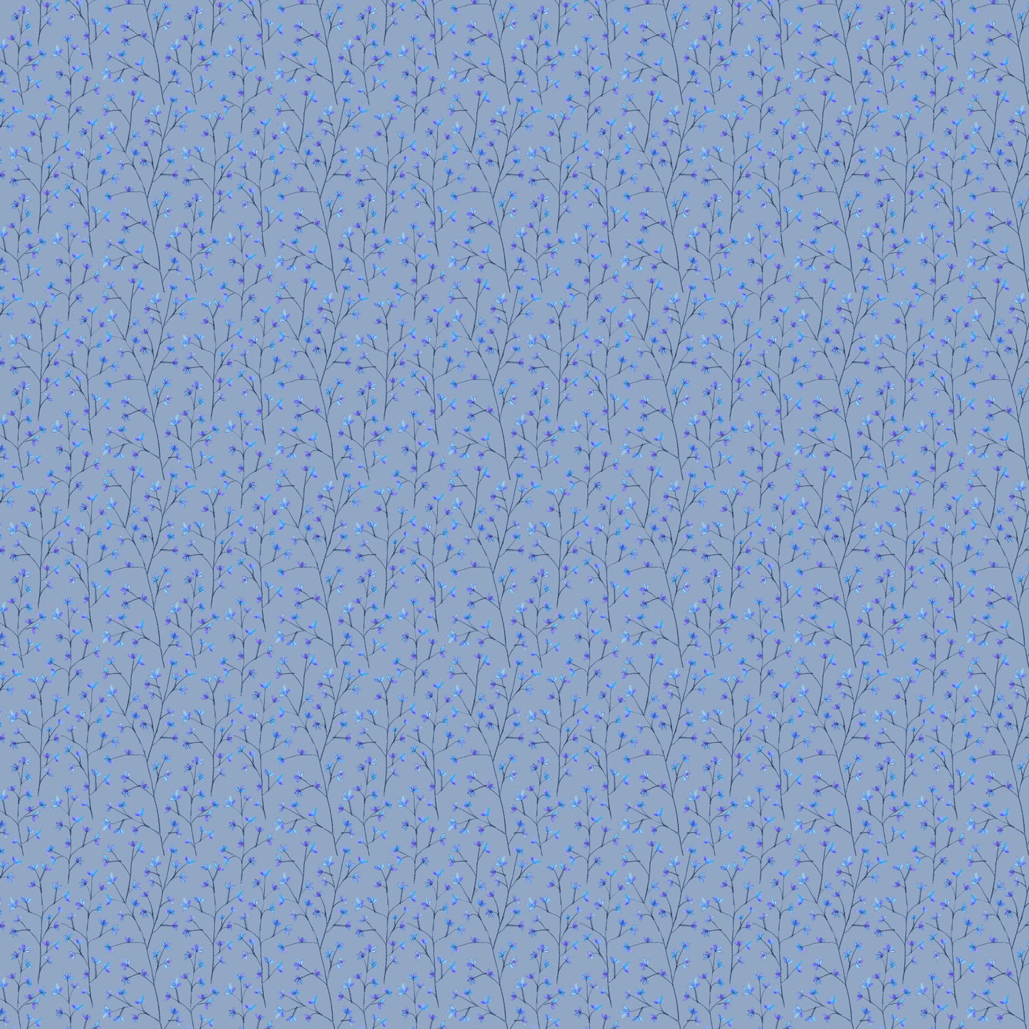 Ophelia Sheer 160Cm Tiree Fabric Metre - Bluebell