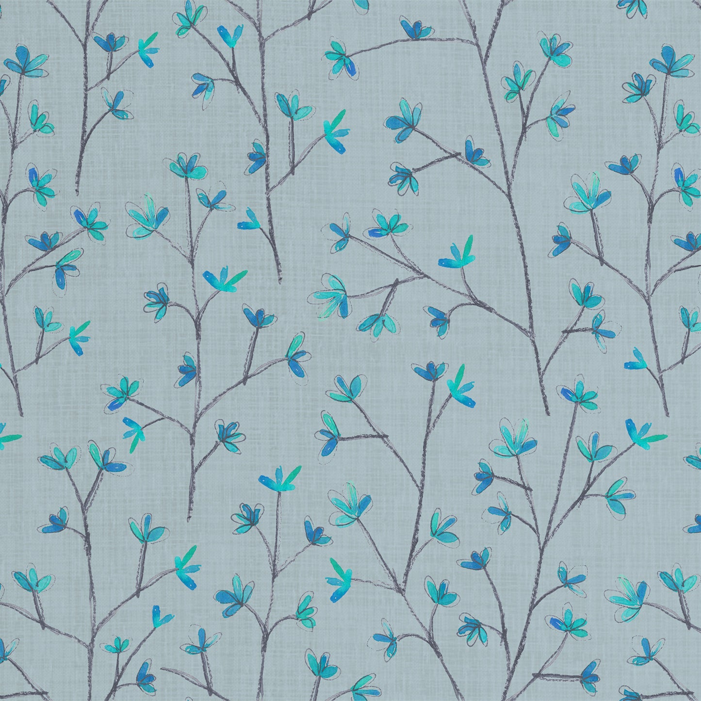 Ophelia Sheer 160Cm Tiree Fabric Metre - Cornflower