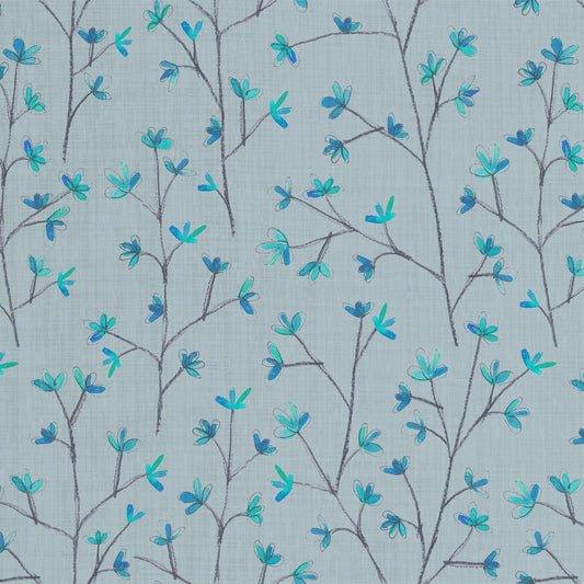 Ophelia Sheer 160Cm Tiree Fabric Metre - Cornflower