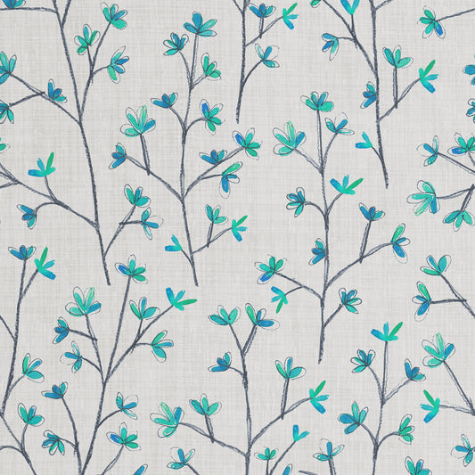 Ophelia Sheer 160Cm Tiree Fabric Metre - Cornflower Cotton