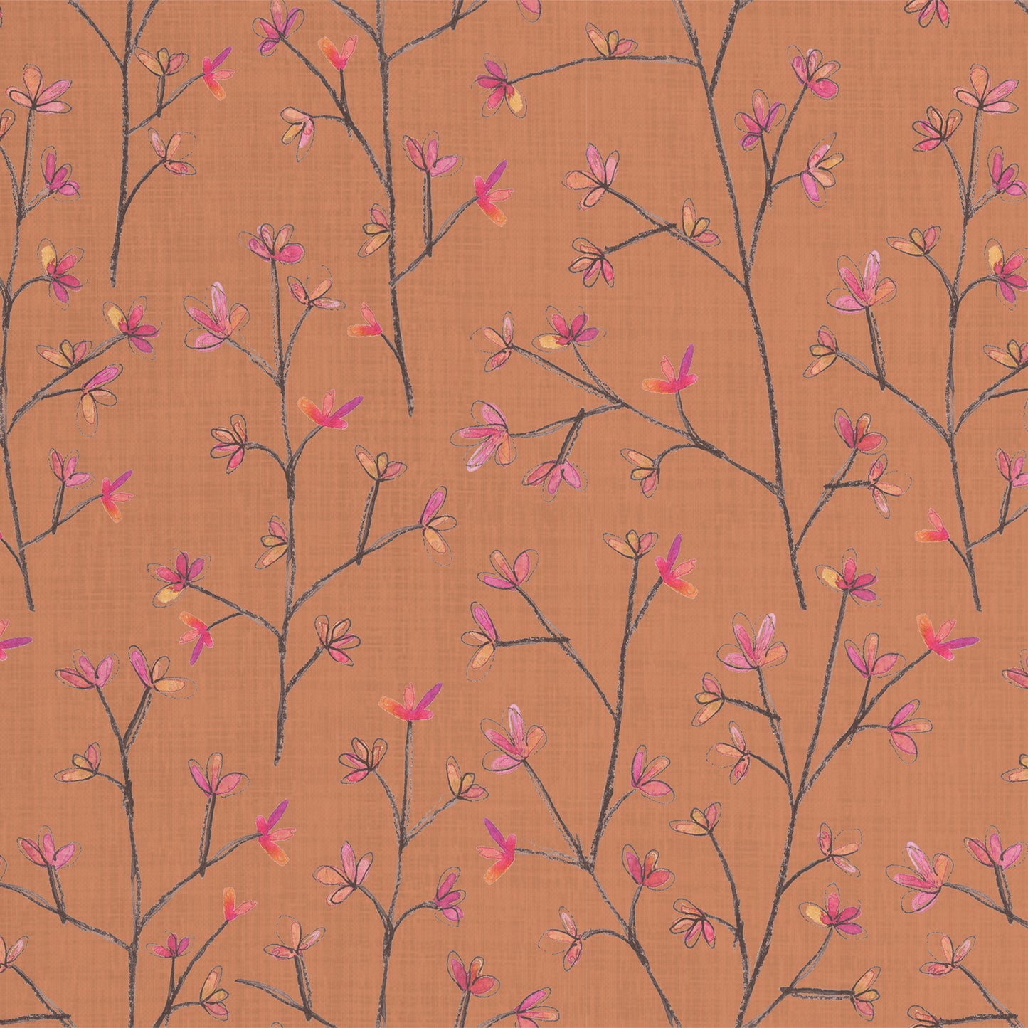 Ophelia Sheer 160Cm Tiree Fabric Metre - Coral