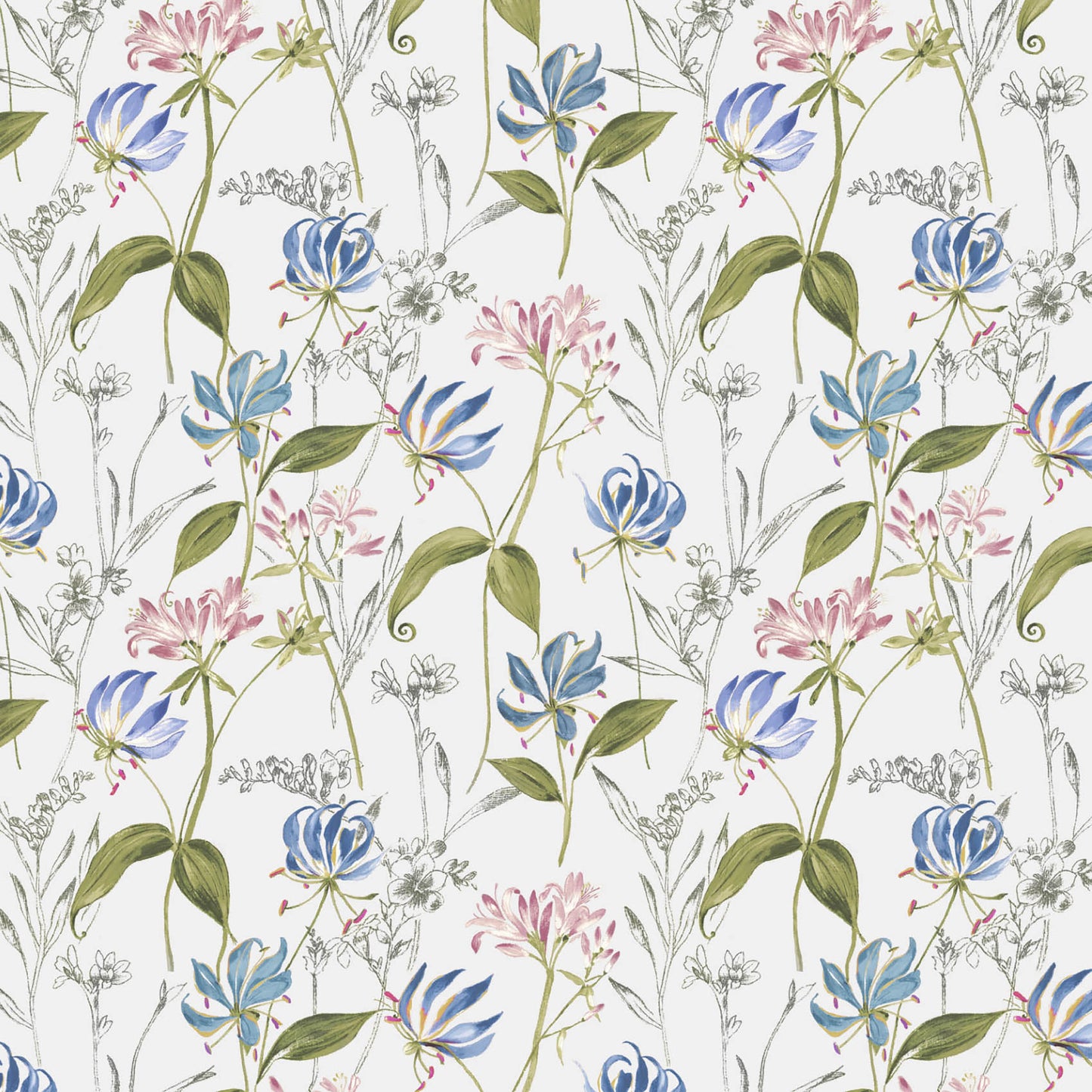 Orissa 145Cm Fiona Fabric - Bluebell Sample