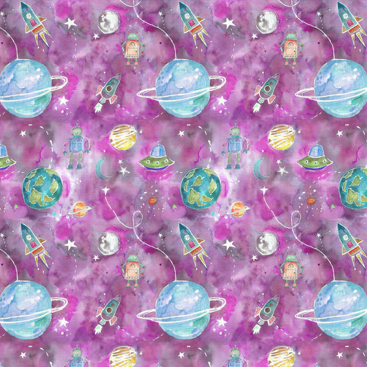 Out Of This World 145Cm Ann Fabric - Blossom Sample