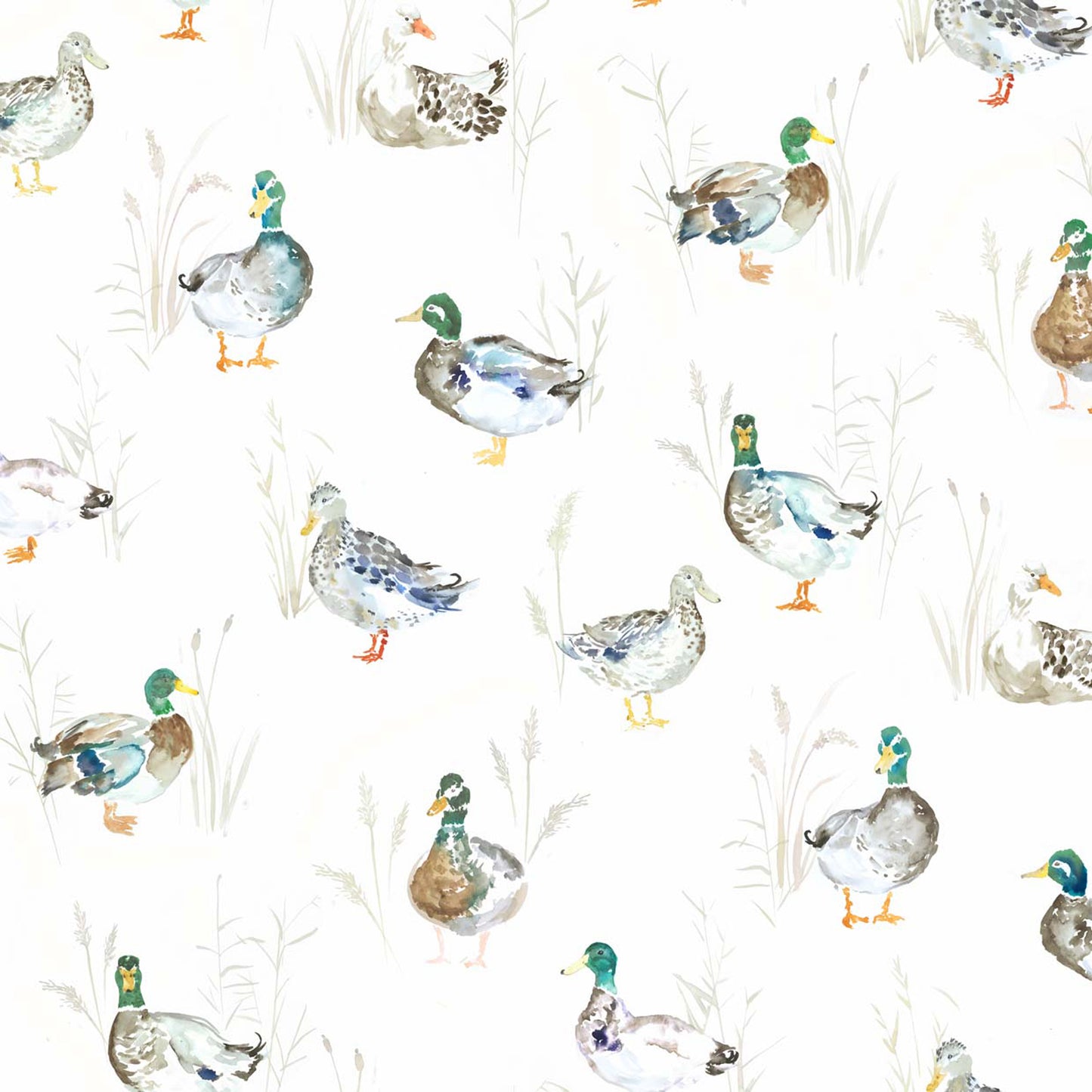 Paddling Ducks 140Cm Sasha Linen Fabric - Linen Sample