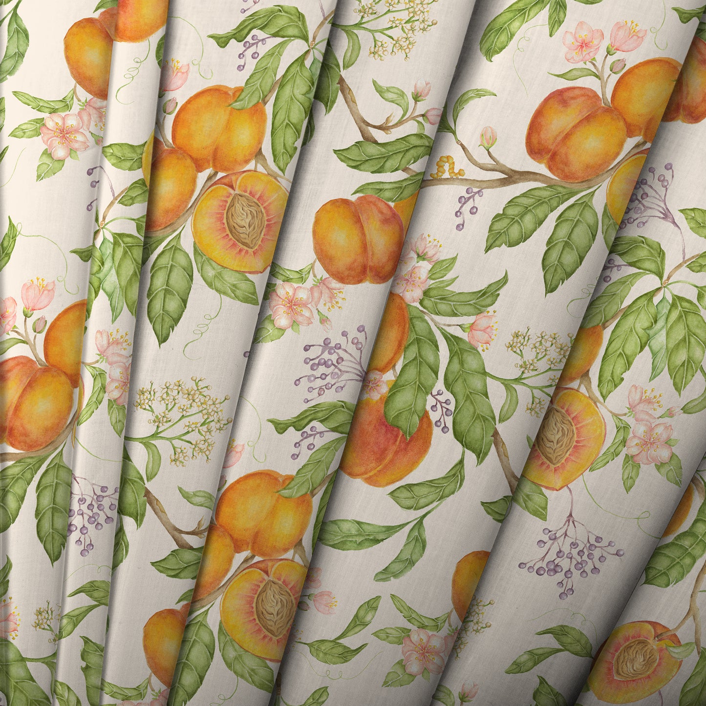 Peach Harvest 140M Fabric Metre Cream