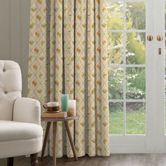 Peach Trellis 140M Fabric Metre Melba