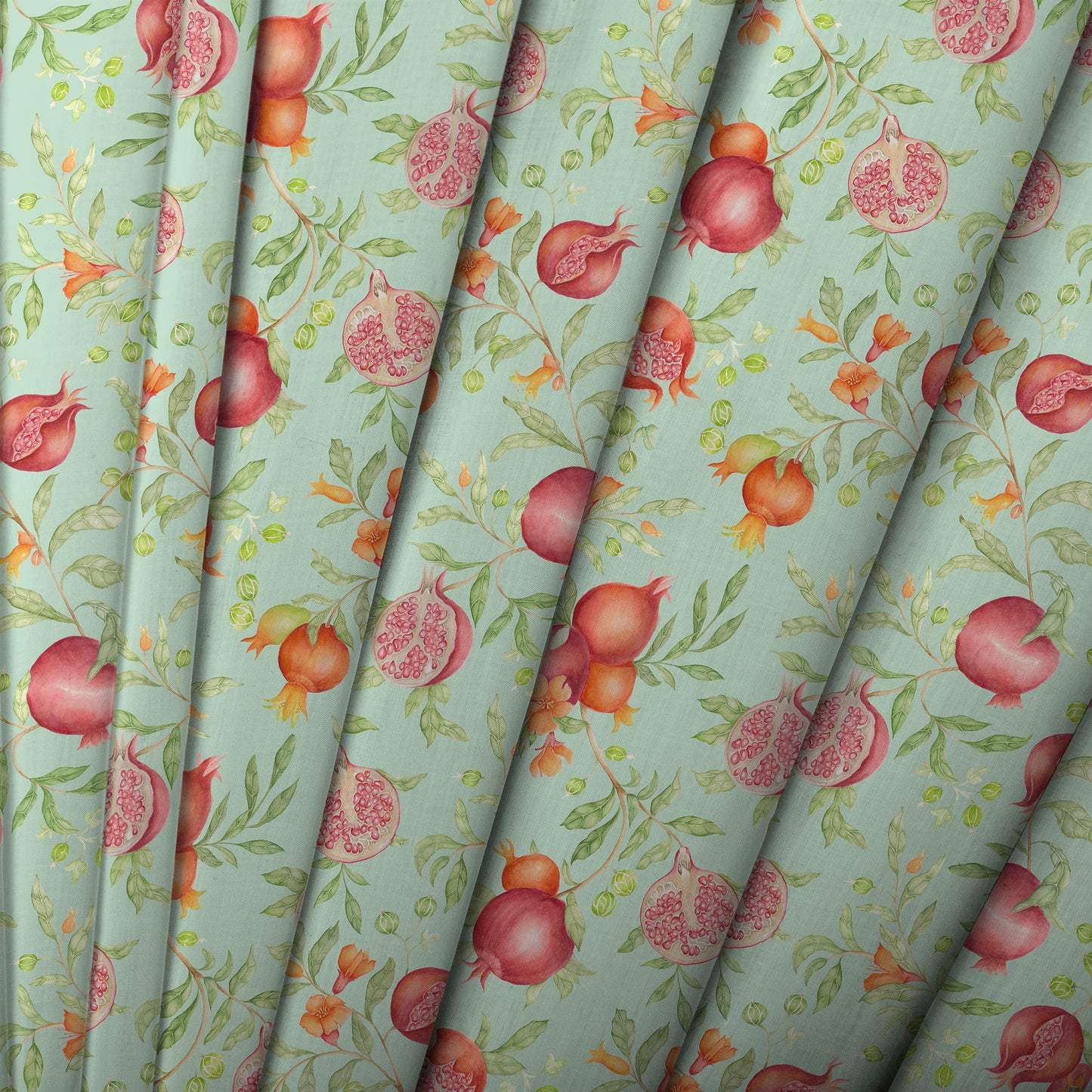Pomegranate Grove 140M Fabric Sample Oasis