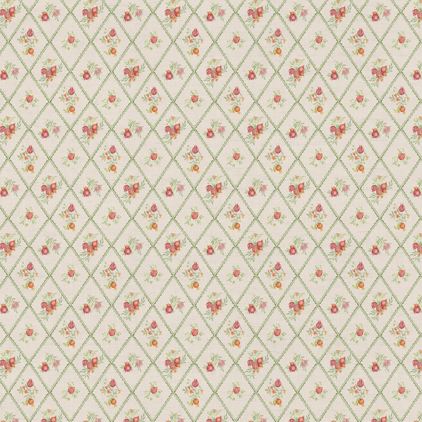 Pomegranate Trellis 140M Fabric Sample Cream