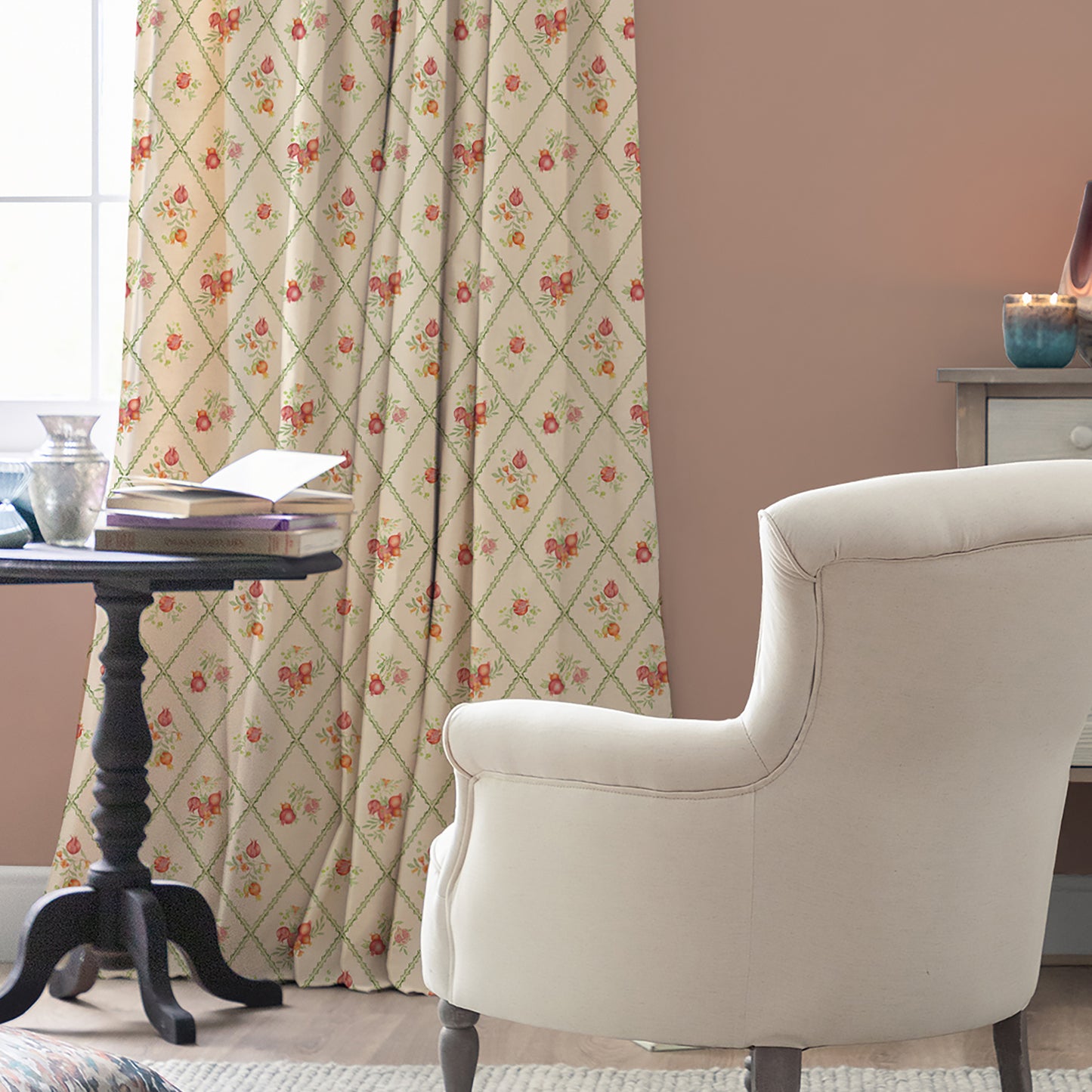 Pomegranate Trellis 140M Fabric Sample Cream