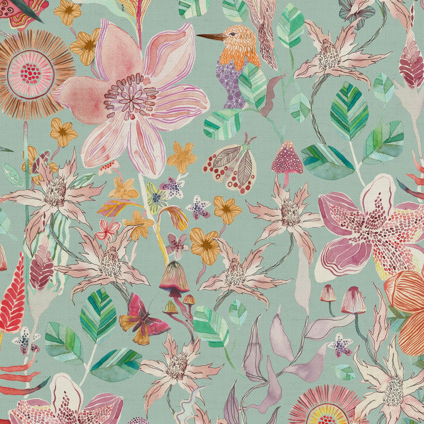 Primrose 140Cm Fabric Metre Duck Egg Blue