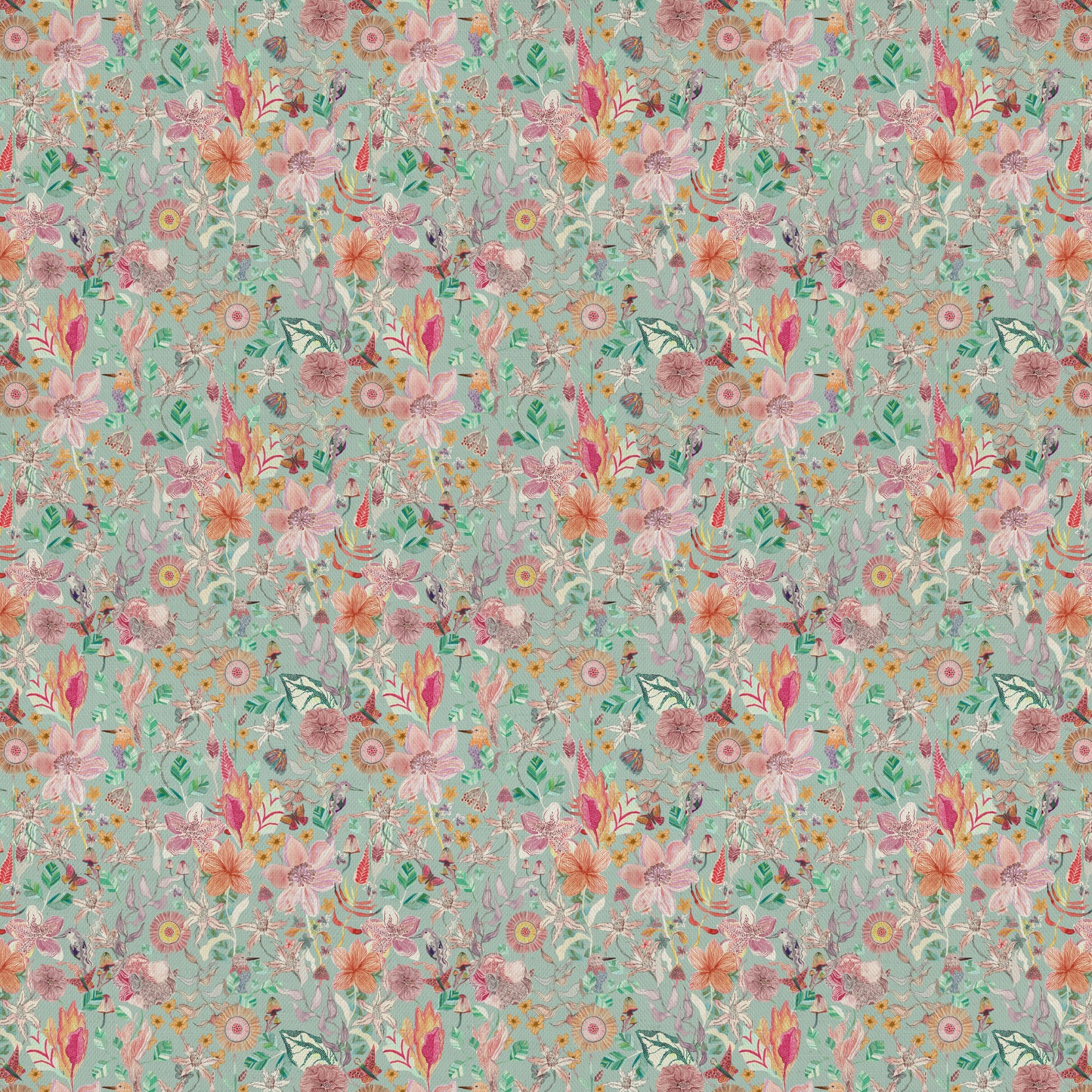 Primrose 140Cm Fabric Metre Duck Egg Blue