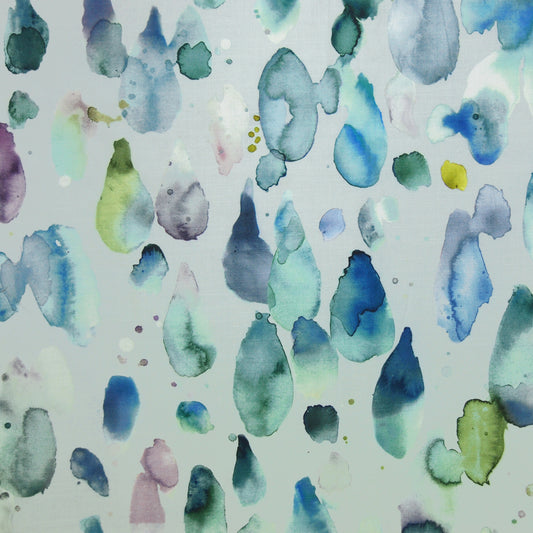 Raindrops 145Cm Ann Fabric Metre - Pacific