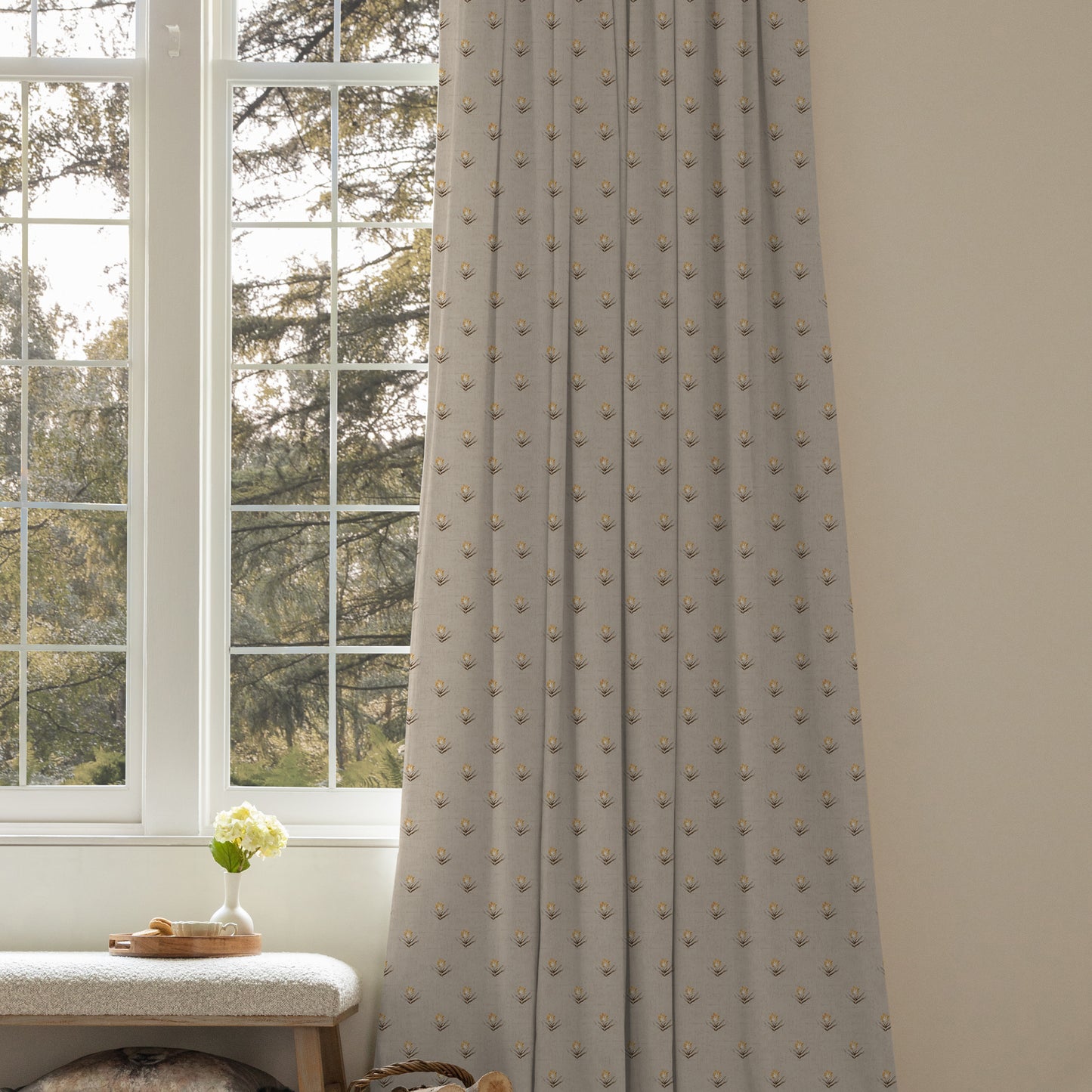 Raja 140Cm Fabric Metre Stone