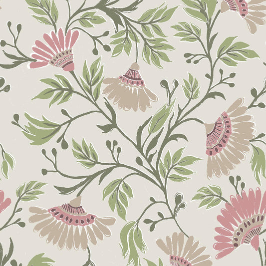 Rajput 147Cm Helena Fabric Metre - Blush Cream