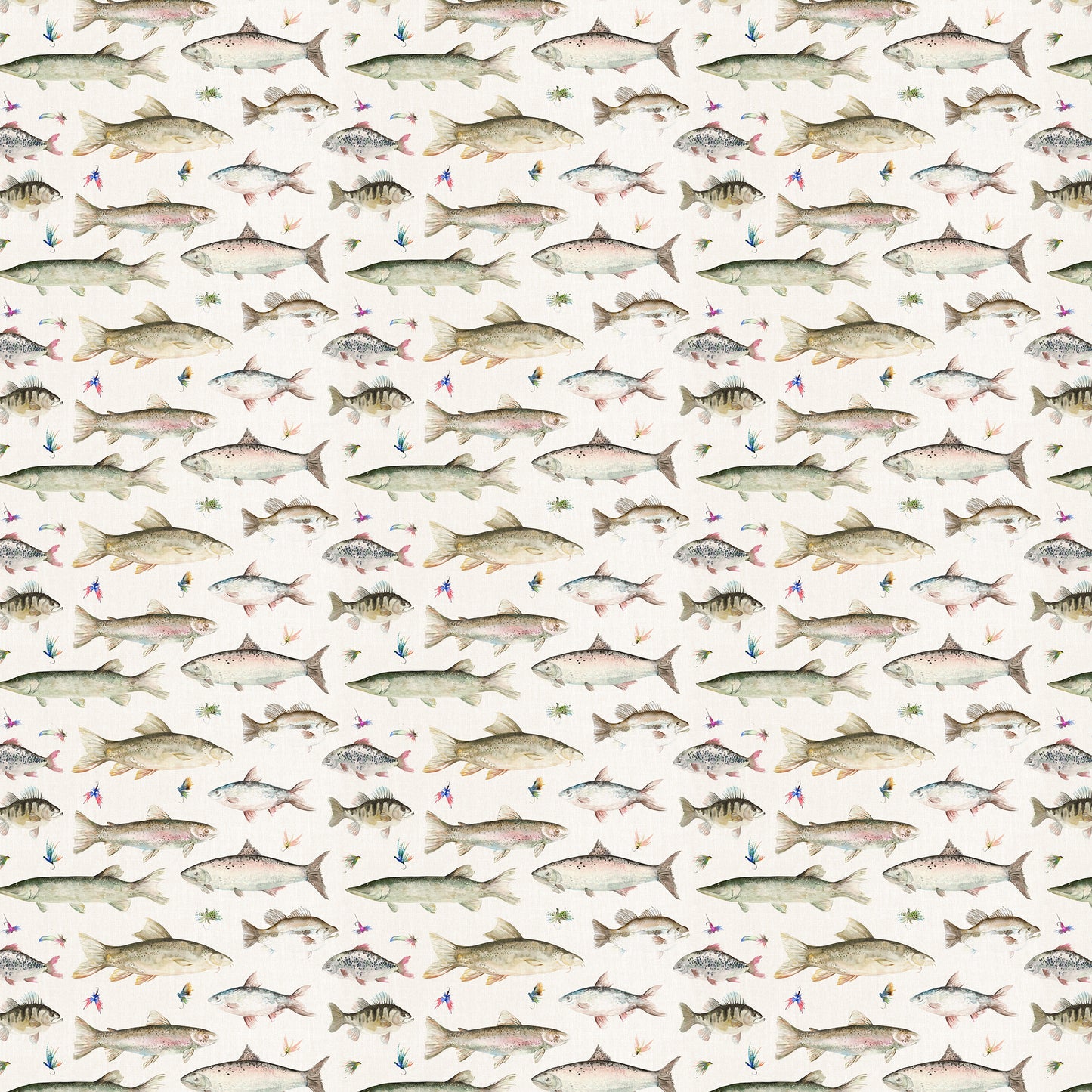 River Fish 140Cm Sasha Linen Fabric Metre - Linen