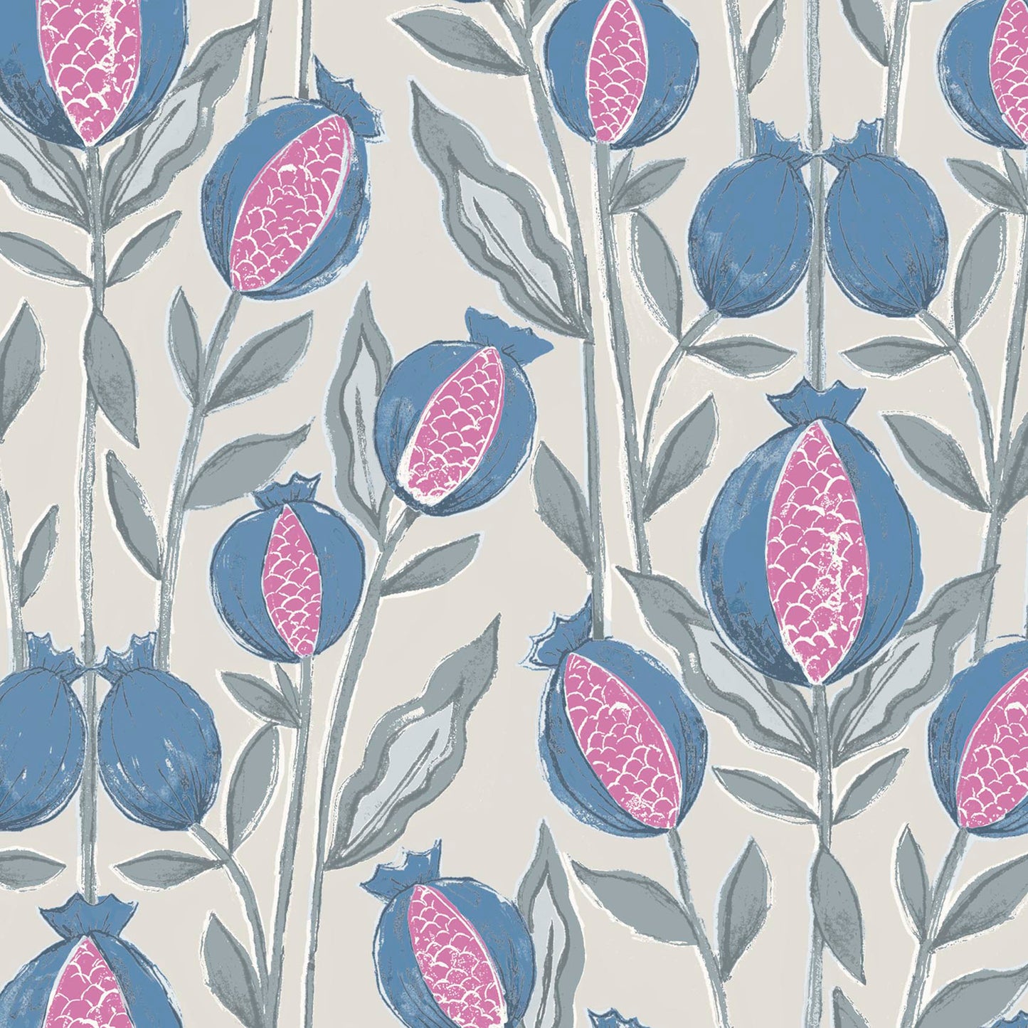 Rithani 147Cm Helena Fabric Metre - Bluebell Cream