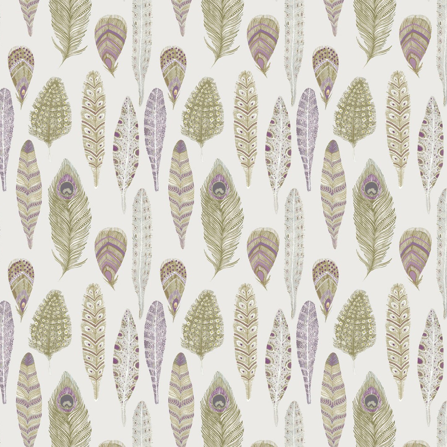 Samui Print 140Cm Sasha White Fabric - Olivine Sample