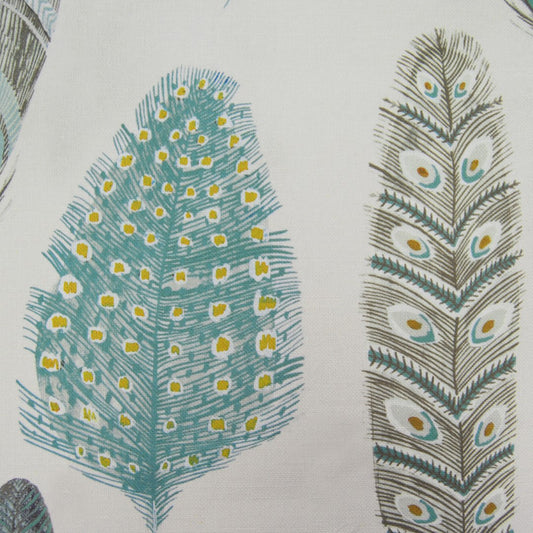 Samui Print 140Cm Sasha White Fabric Metre - Peacock