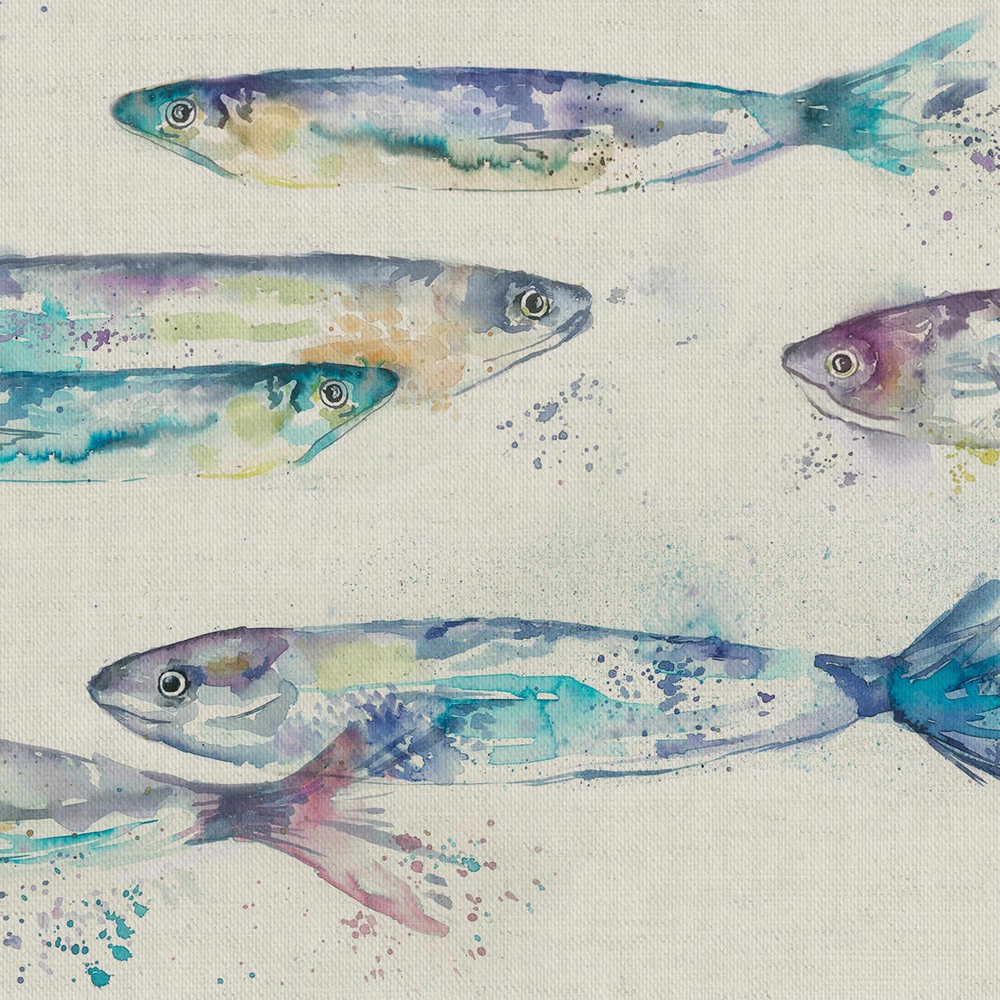 Sardines 150Cm Oil Cloth Metre - Linen