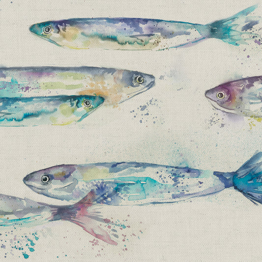 Sardines 150Cm Oil Cloth Metre - Linen