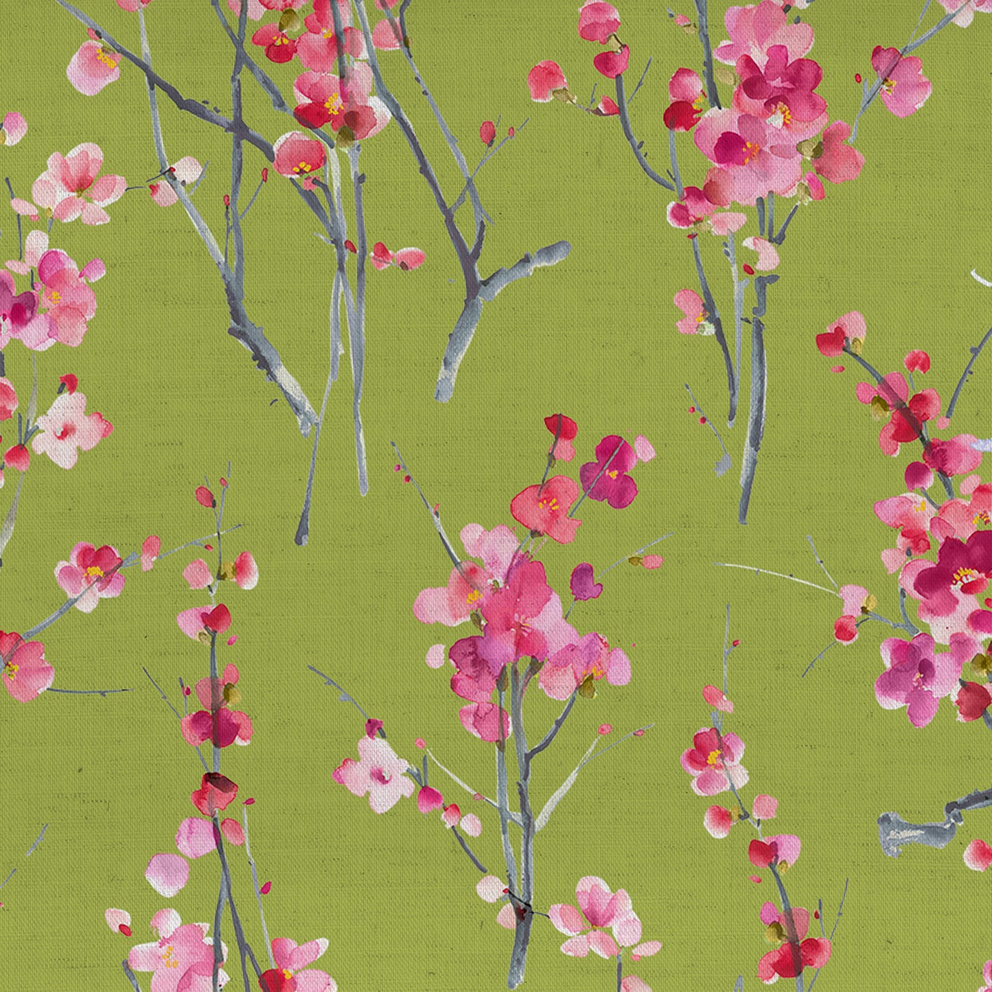 Seville Poplin 152Cm Dress Fabric Metre - Blossom/Lime