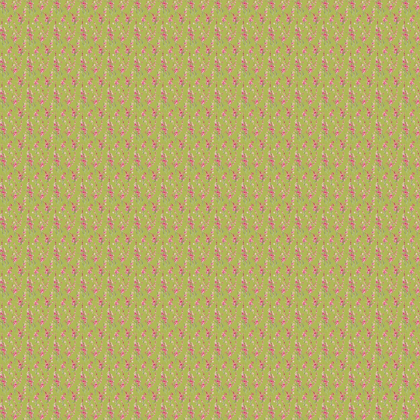 Seville Poplin 152Cm Dress Fabric Metre - Blossom/Lime