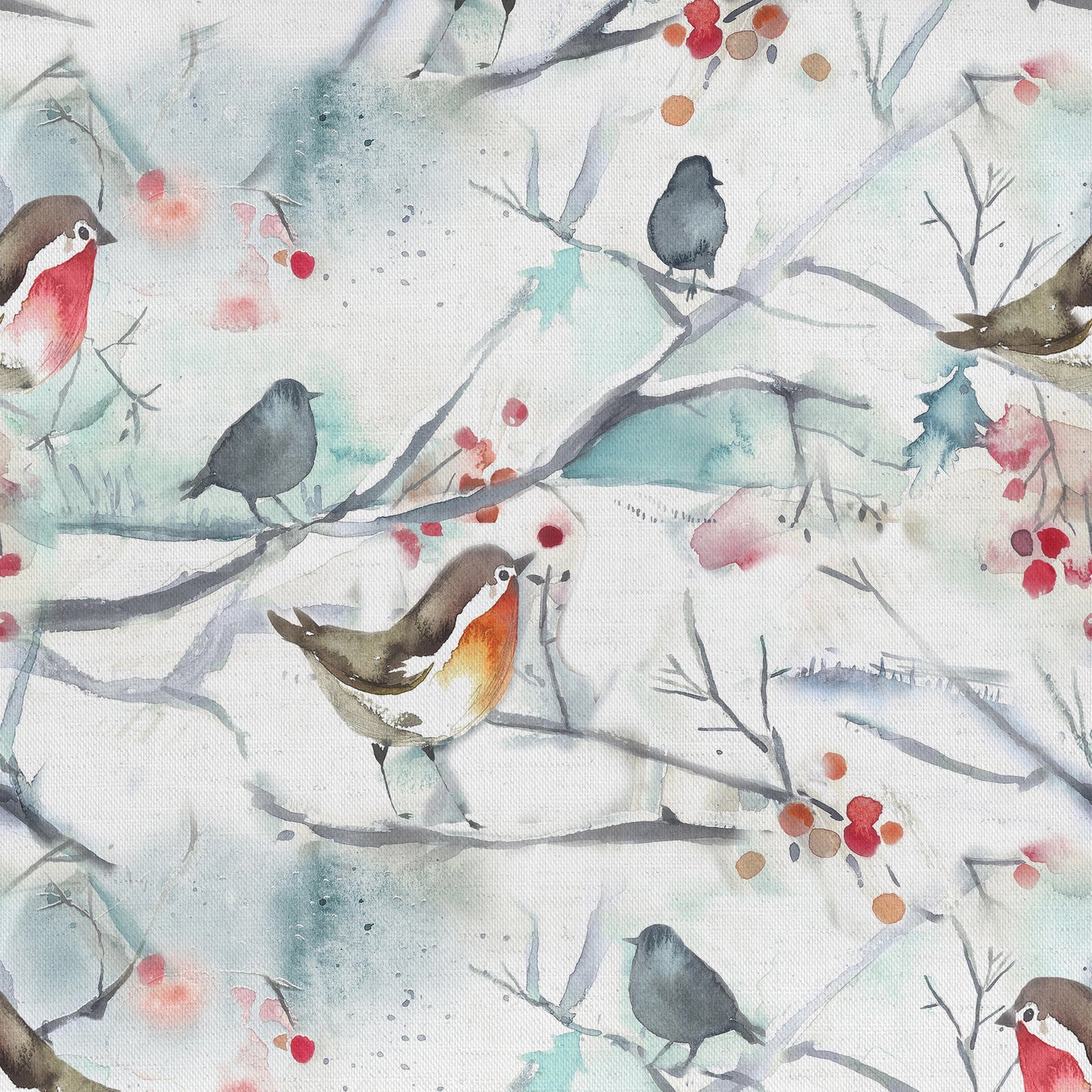 Snowy Song 150Cm Casco Fabric Metre - White