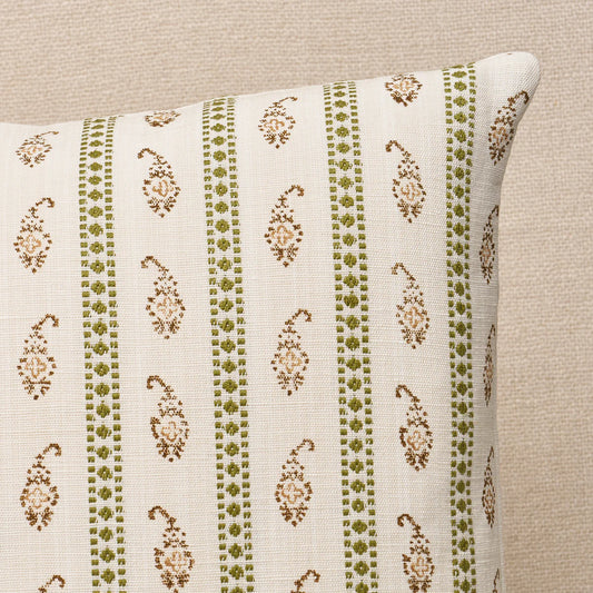Eddie Hand Block Print Pillow - Green