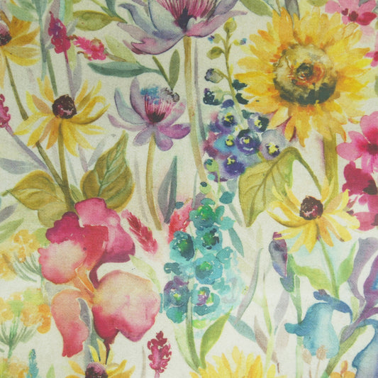 Sunflower Summer 140Cm Sasha Linen Fabric - Natural Sample