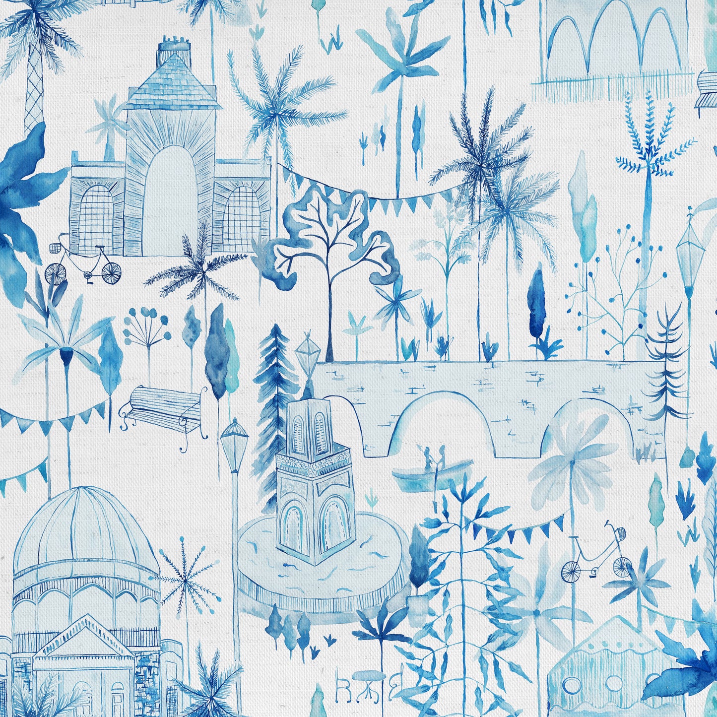 Tellaro 140Cm Fabric Metre Cobalt