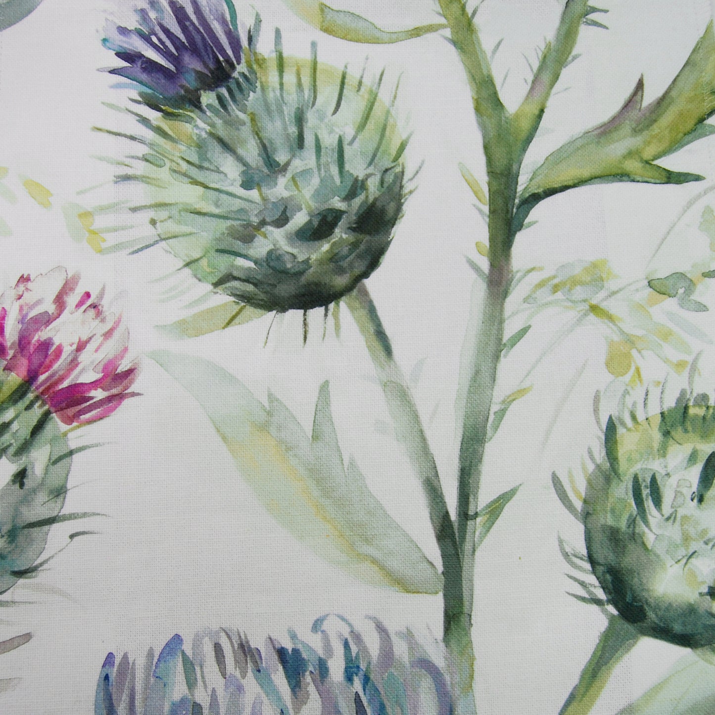 Thistle Glen 140Cm Sasha White Fabric - Spring Cream Sample