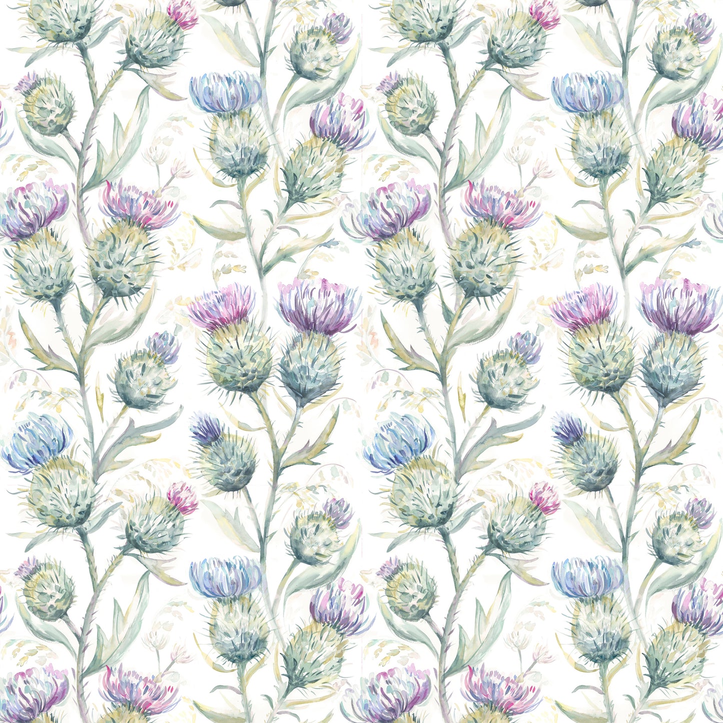 Thistle Glen 140Cm Sasha White Fabric - Spring Cream Sample