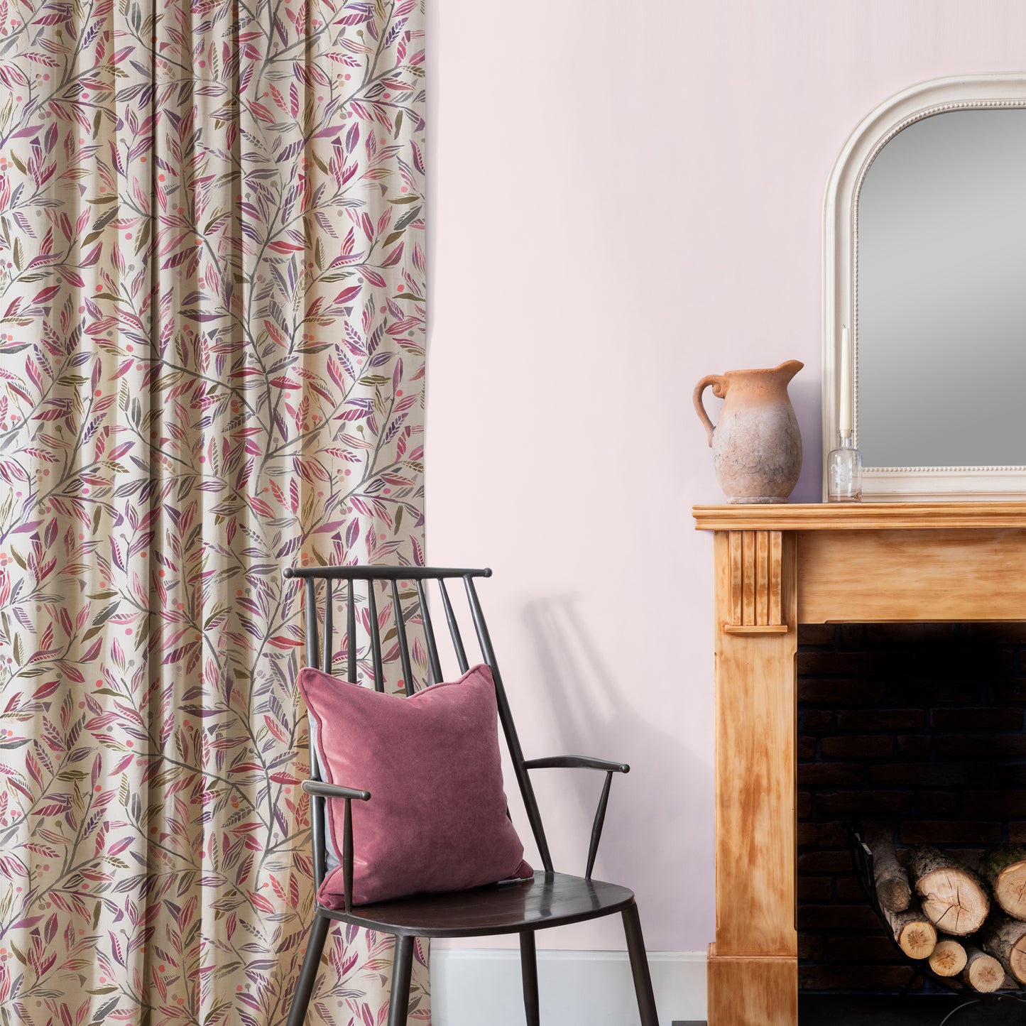 Torquay 145Cm Fiona Fabric Metre - Berry