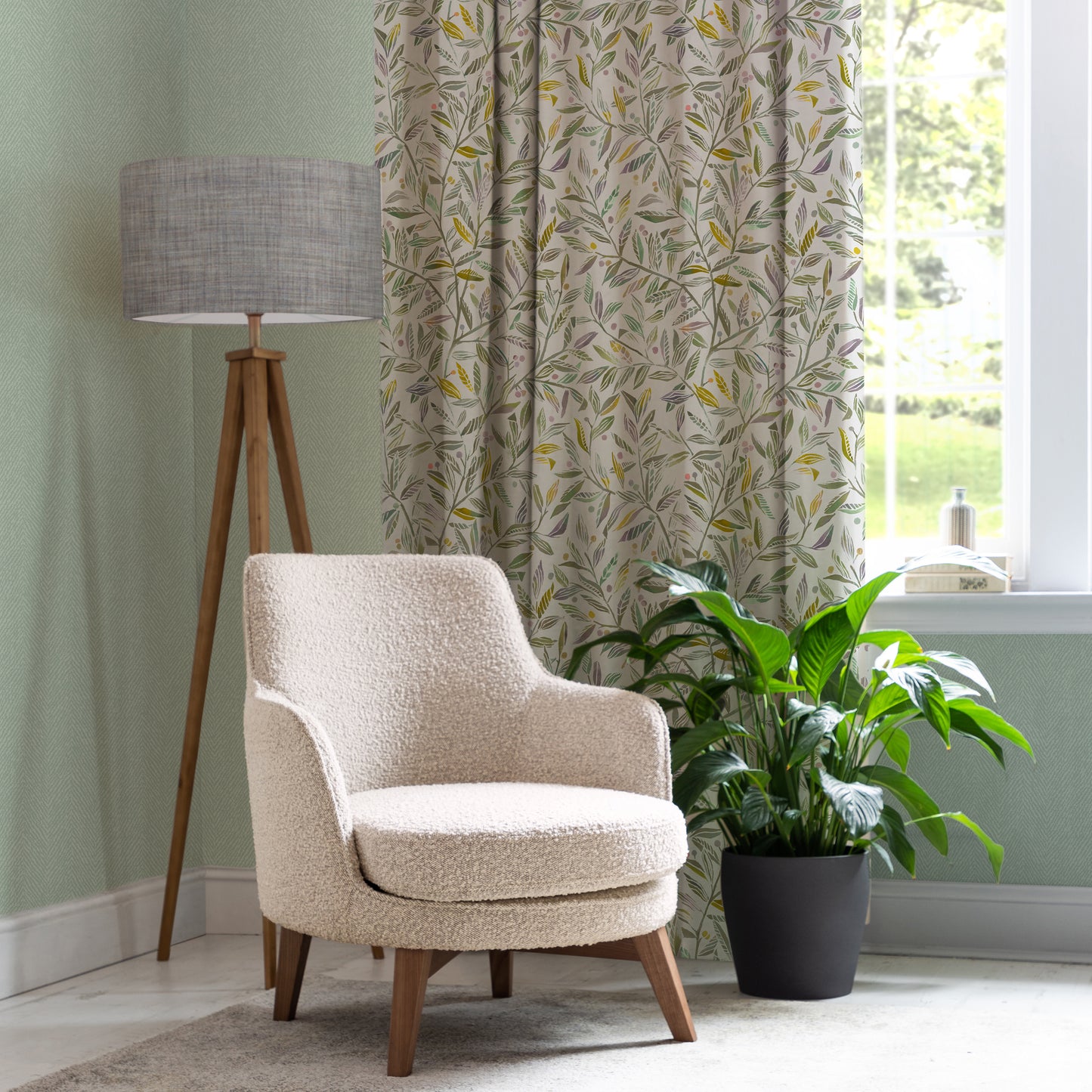 Torquay 145Cm Fiona Fabric Metre - Lemongrass